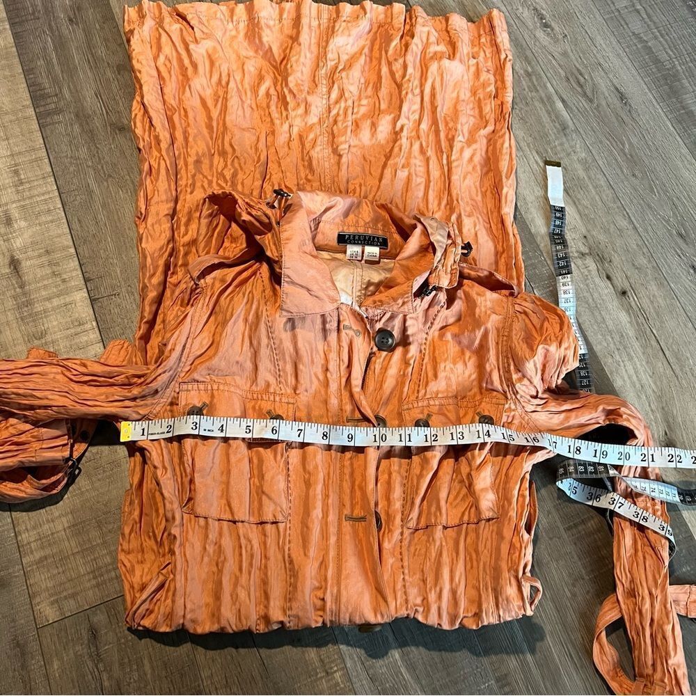 Peruvian connection long coral jacket size 6 - Picture 8 of 9